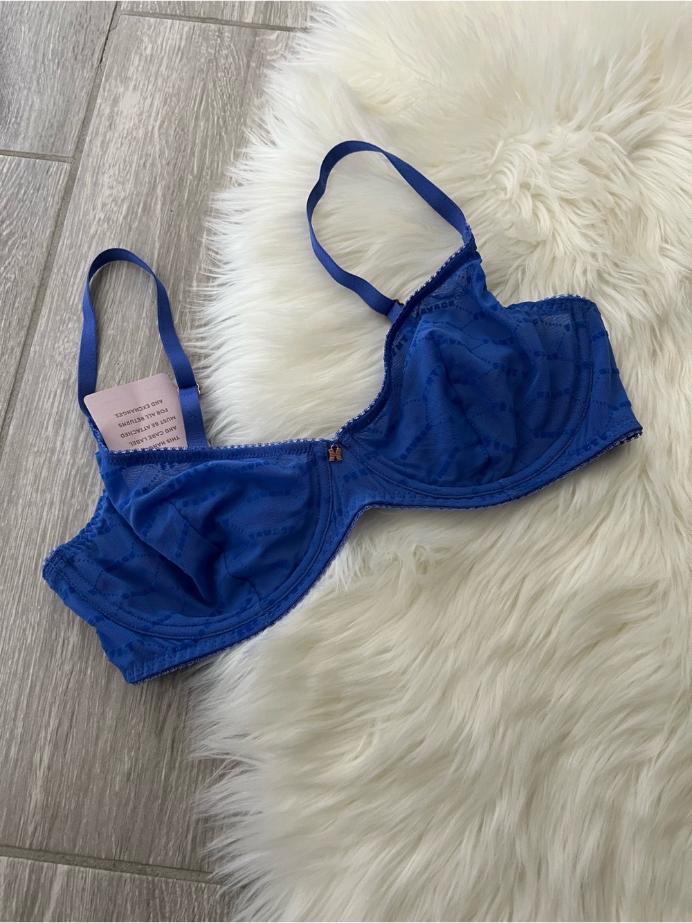 Savage X Fenty Cobalt Blue Lace Underwire Bra